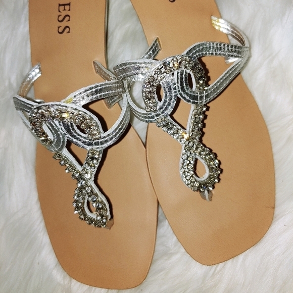 Guess Sprarkly Wedge Sandals Small - Picture 1 of 6
